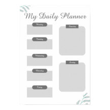 Grey Shades Minimal Daily Planner Sheet