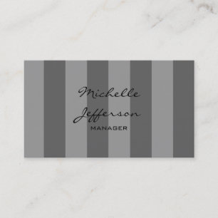 Grey Shades Stripes Pattern Manager Business Card