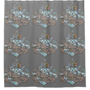 Grey Shadow Penbrooke Baroque Elegant Showertime Shower Curtain
