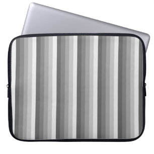 Grey shadow stripes laptop sleeve