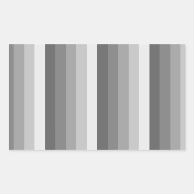 Grey shadow stripes rectangular sticker (Front)