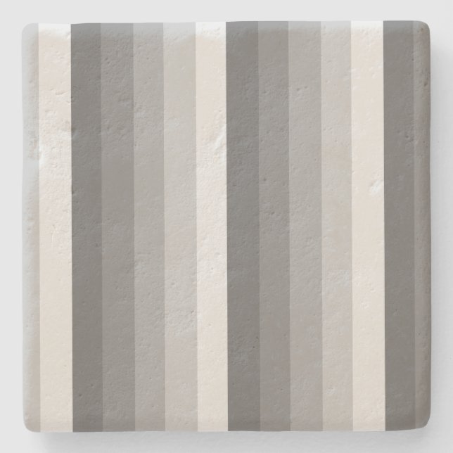 Grey shadow stripes stone coaster (Front)