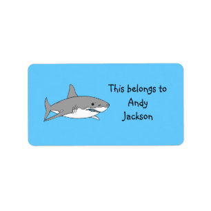 Grey shark label