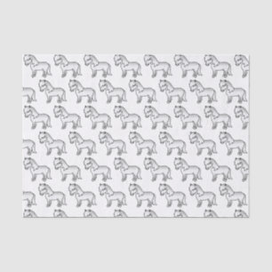 Grey Shetland Pony Cute Cartoon Pony Pattern Tissue Paper