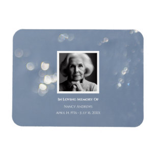 Grey Shimmer Funeral Memorial Bereavement Magnet
