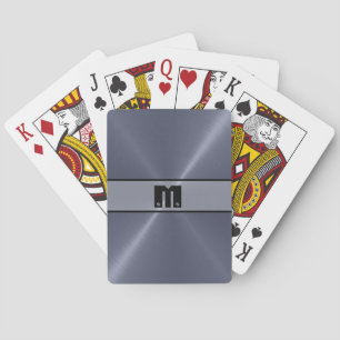 Grey Shiny Stainless Steel Metal 3 Playing Cards
