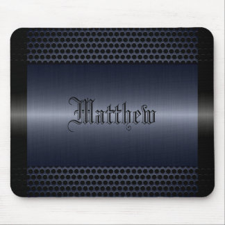 Grey Shiny Stainless Steel Metal Look Mouse Mat