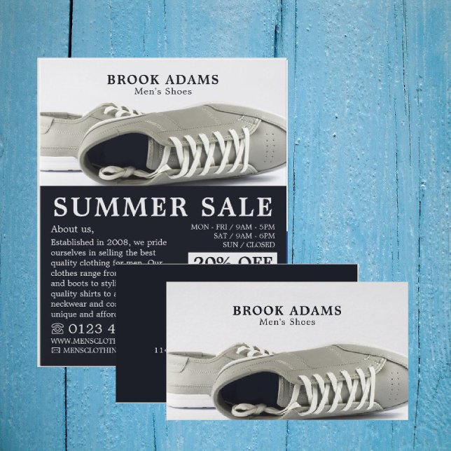 Grey Shoes, Men's Clothing Store Business Card (Creator Uploaded)