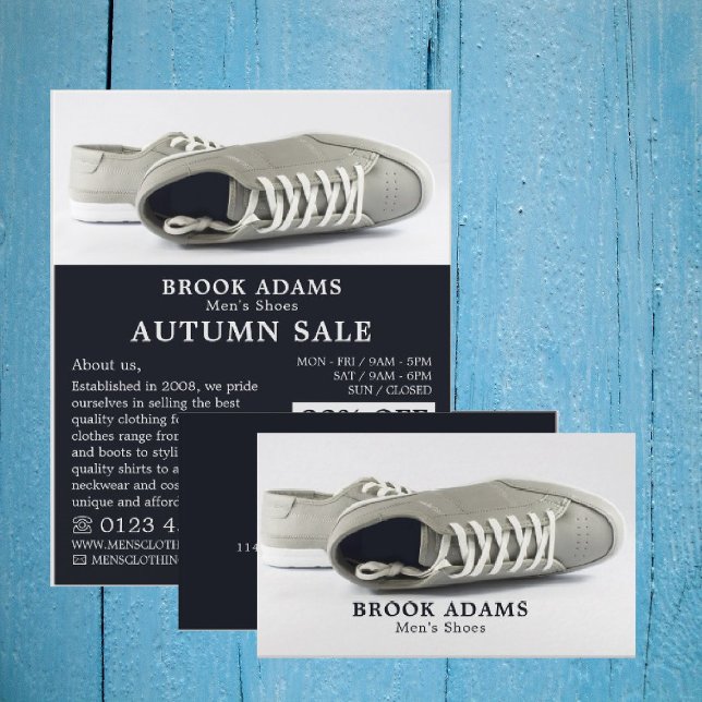 Grey Shoes, Men's Clothing Store Business Card (Creator Uploaded)