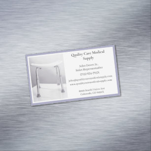 Grey Shower Chair Senior Care Equipment Medical Magnetic Business Card