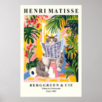 Grey Siberian on Toilet Art Print Funny Matisse