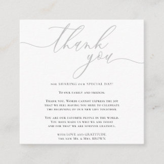 Grey Signature Simple Custom Photo Thank You Enclosure Card
