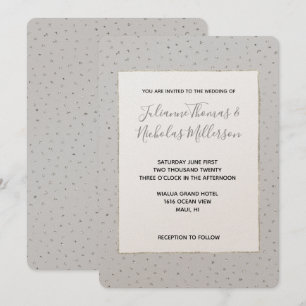 Grey Silver Confetti Wedding Invites