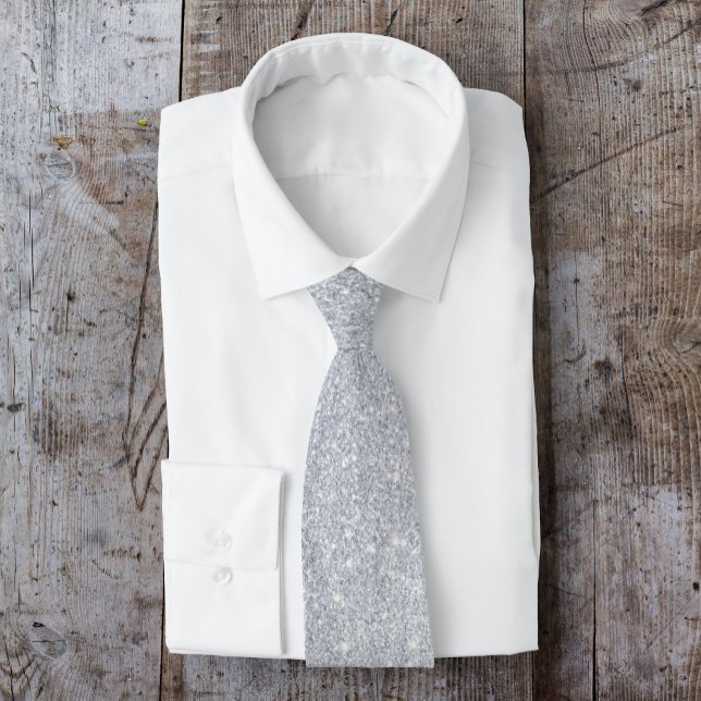 grey silver faux glitter sparkle texture tie (Creator Uploaded)