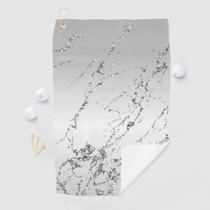 Grey Silver Glitzy Faux Glitter Golf Towel