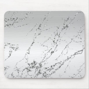 Grey Silver Glitzy Faux Glitter Mouse Mat