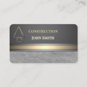 Grey Silver Gold Copper Men Logo Business Cards