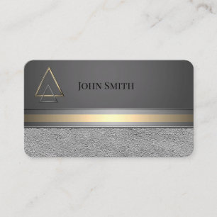 Grey Silver Gold Copper Men Logo Business Cards