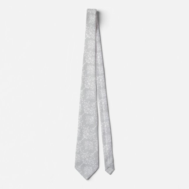 Grey silver men’s tie elegant (Front)