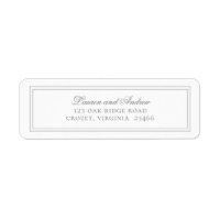 Grey Silver Modern Minimalist Return Address Label