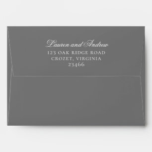 Grey Silver Modern Minimalist Solid Colour Envelop Envelope