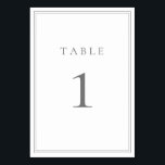 Grey Silver Modern Minimalist Table Number<br><div class="desc">Grey Silver Modern Minimalist Table Number. Customisable with numbers and/or colours.</div>