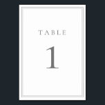 Grey Silver Modern Minimalist Table Number<br><div class="desc">Grey Silver Modern Minimalist Table Number. Customisable with numbers and/or colours.</div>