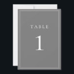 Grey Silver Modern Minimalist Table Number<br><div class="desc">Grey Silver Modern Minimalist Table Number. Customisable with numbers and/or colours.</div>