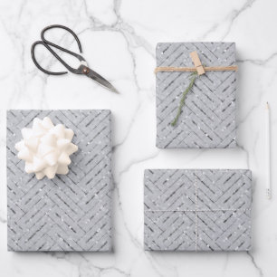 Grey Silver Pattern Wrapping Paper Sheet