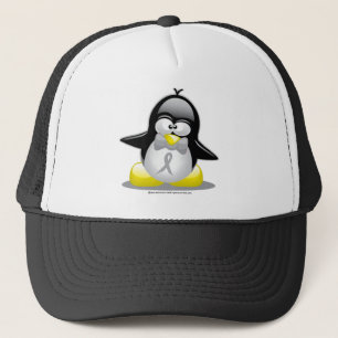 Grey/Silver Ribbon Penguin Trucker Hat