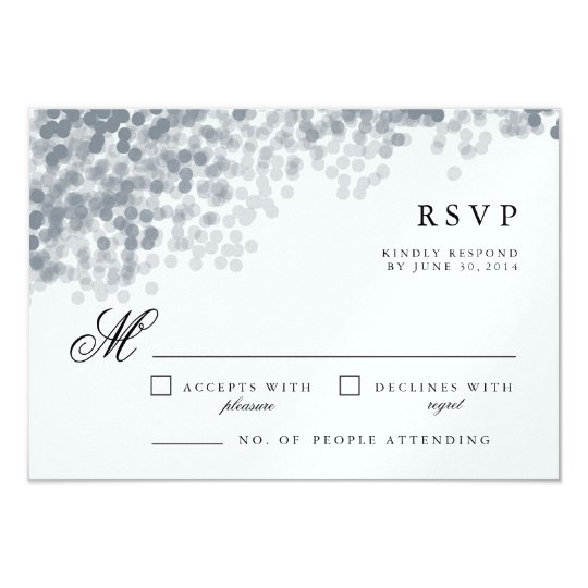 Grey Silver Shimmer | Pretty RSVP Response Cards