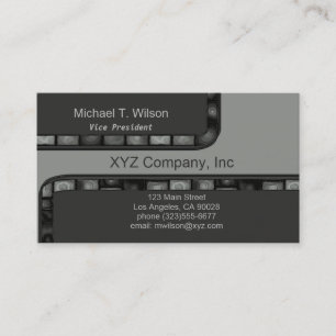 Grey Silver Tile Border Business Card