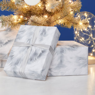 Grey Silver White Birthday Wrapping Paper