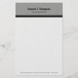 Grey Simple Border Stationery