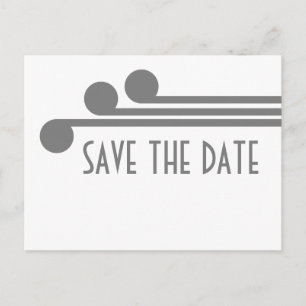 Grey Simple Deco Chic Save the Date Postcard