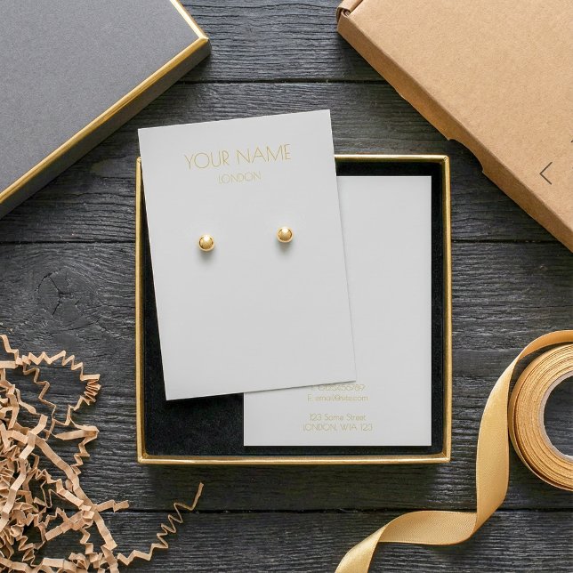 Grey simple earring display card (Grey simple earring display card.)
