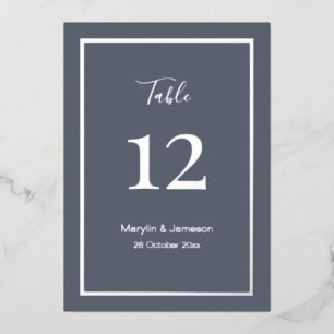 Grey Simple Minimalist Wedding Table Numbers