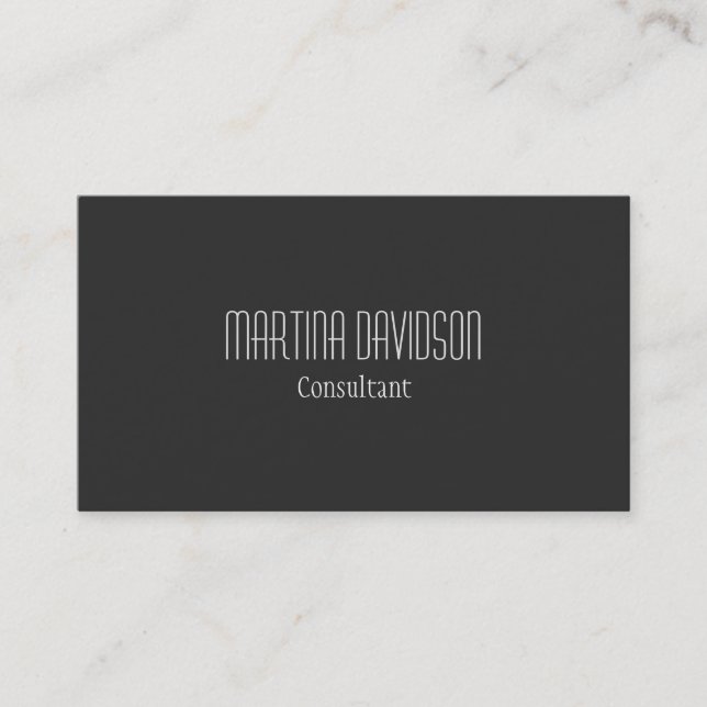 Grey Simple Modern Elegant Business Card (Front)