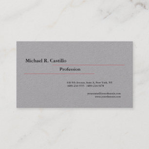 Grey Simple Plain Minimalist Classical Stylish Business Card