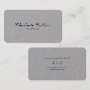 Grey Simple Plain Minimalist Professional Modern Business Card