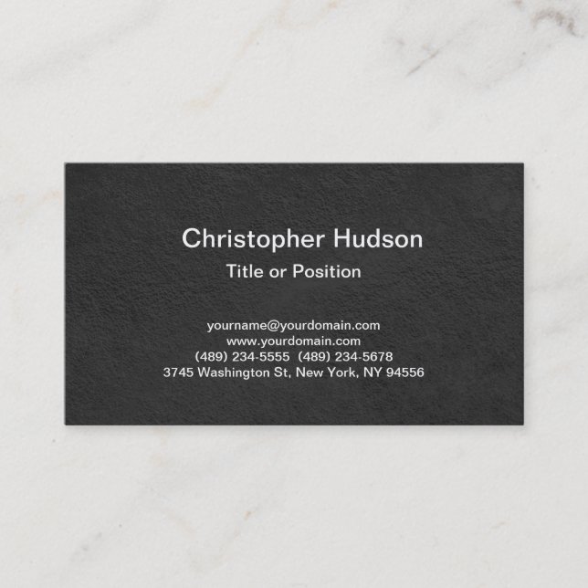 Grey Simple Plain Modern Stylish Business Card (Front)
