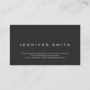 Grey Simple Plain Standard Size Business Card