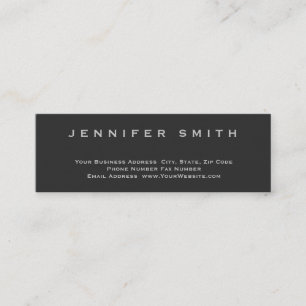 Grey Simple Plain Standard Slim Size Business Card