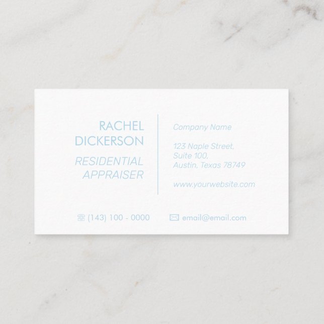 Grey Simple Residential Appraiser Business Card (Back)