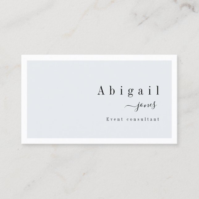 Grey Simple Script Modern Luxury Professional Business Card (Front)