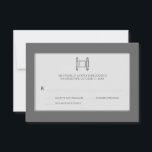Grey Simple Torah Bar Mitzvah RSVP<br><div class="desc">A graphic image of a Torah makes a striking image on this unique Bar Mitzvah reply card. A charcoal grey background offsets a rounded rectangular panel containing a modern, graphic image of a torah. Customised reply text prints underneath. The reverse highlights the Bar Mitzvah's boy's name and date of the...</div>