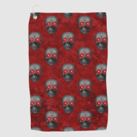 Grey Skull Heart Eyes Red Watercolor Goth Romantic
