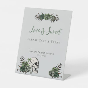 Grey Skull Roses Irish Wedding Shower Favours Sign