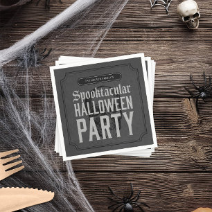 Grey Skull Spooktacular Halloween Party Napkin