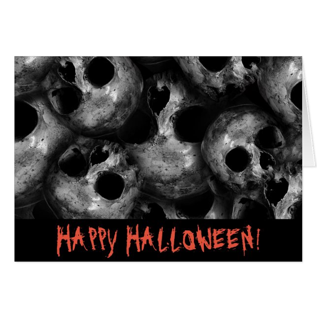Grey Skulls Greeting Card (Front Horizontal)